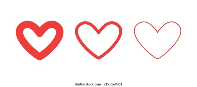 Heart vector icons. Set of love symbols. Isolated pictograms. Valentine's day design elements.