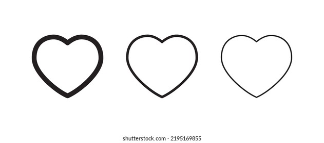 Heart vector icons. Set of love symbols. Isolated pictograms. Valentine's day design elements.