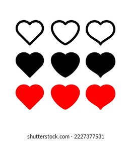 Heart vector icons. Set of love symbols isolated