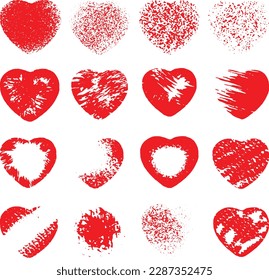 Heart vector icons. Set of love symbols isolated. Romance and love illustrations.