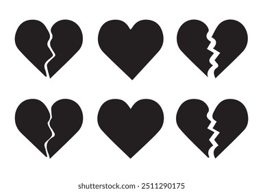 Heart vector icons. Set of love symbols isolated on transparent background.Vector Illustration EPS 10