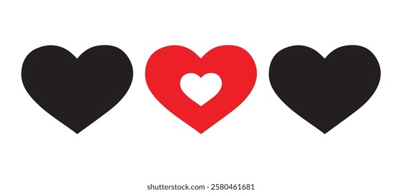 Heart vector icons. Set of love symbols. Heart, love, romance or valentine's day  heart. Stock - vector illustration eps 10