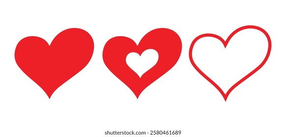 Heart vector icons. Set of love symbols. Heart, love, romance or valentine's day  heart. Stock - vector illustration eps 10