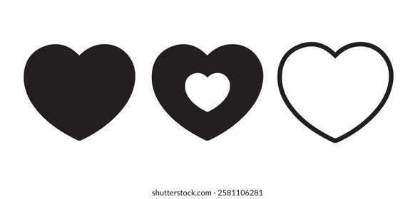 Heart vector icons. Set of love symbols
