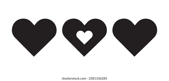 Heart vector icons. Set of love symbols