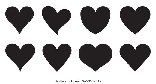 Heart vector icons. Set of love symbols isolated.