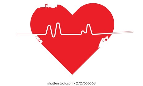 Ícones de vetor cardíaco. Conjunto de símbolos de amor com Batimento Cardíaco