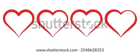 Heart vector icons. Set of love symbols isolated on white background. Vector illustration.