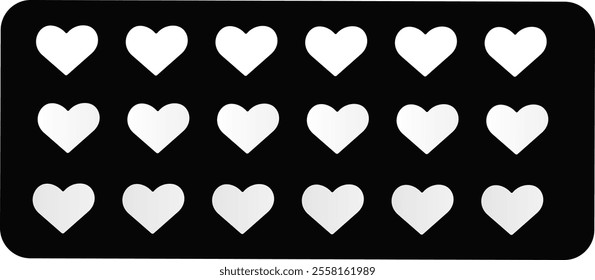 Heart vector icons. set of red heart icons
