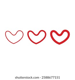 Heart vector icons template, Set of love symbols isolated