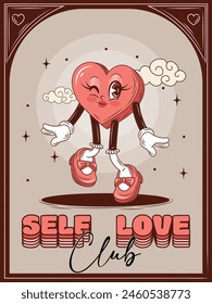 Heart Vector Illustration art character Self love club