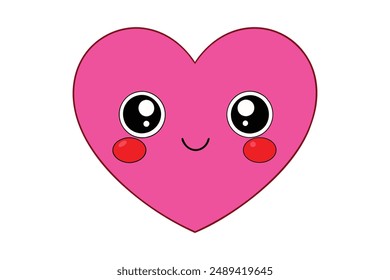 Heart vector illustration in cartoon, clipart, and line art styles 