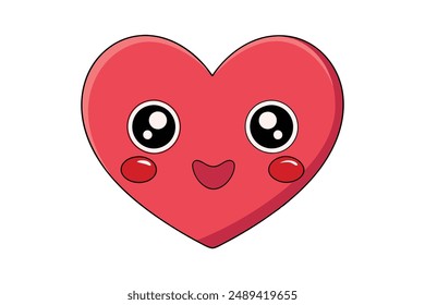 Heart vector illustration in cartoon, clipart, and line art styles 