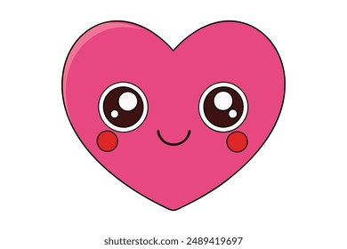 Heart vector illustration in cartoon, clipart, and line art styles 
