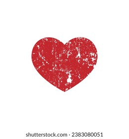 Heart vector illustration with grunge effect for icon, symbol or logo. heart template logo