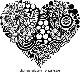 Heart vector illustration. Hand drawn illustration