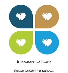 Ilustración vectorial del corazón para todos los propósitos. Aislado en 4 entornos diferentes.