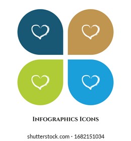 Heart Vector Illustration icon for all purpose. Isolated on 4 different backgrounds.