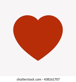Heart vector illustration. The heart icon on a white background. The heart of flat design. A red heart