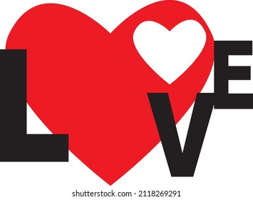 The heart in the heart vector illustration (LOVE)