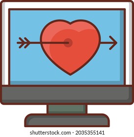 heart Vector illustration on a transparent background. Premium quality symbols. Vector Line Flat color  icon for concept and graphic design.