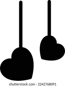 ilustración del vector del corazón sobre un fondo transparente. Símbolos de calidad superior. Iconos vectoriales de glifos para diseño de conceptos y gráficos. 

