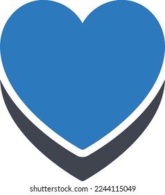ilustración del vector del corazón sobre un fondo transparente. Símbolos de calidad superior. Iconos vectoriales de glifos para diseño de conceptos y gráficos. 
