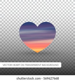 Heart vector illustration on transparent background. Love, like vector icon for print design. Abstract love decor. Beautiful symbol element.
