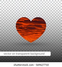Heart vector illustration on transparent background. Love, like vector icon for print design. Abstract love decor. Beautiful symbol element.
