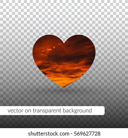 Heart vector illustration on transparent background. Love, like vector icon for print design. Abstract love decor. Beautiful symbol element.
