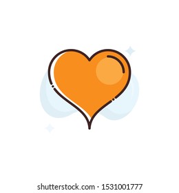 Heart vector illustration. Outline filled advertising and media icons.