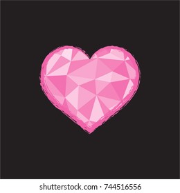 Heart. Vector Illustration in polygonal style.