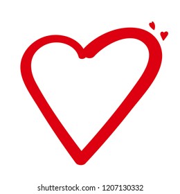 Heart. Vector illustration of red hearts. Print design. Love. Romantic. Decor