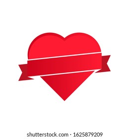 Heart vector illustration for romantic decoration. Love sign for wedding day.