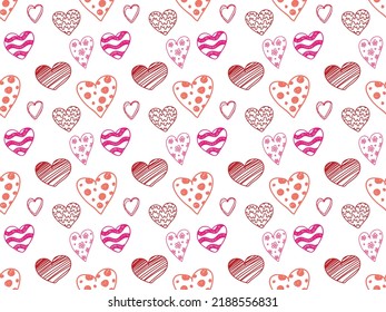 Heart Vector illustration. Seamless patterns. Fun shapes. 