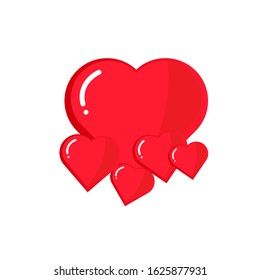 Heart vector illustration with shading. Love design element for romantic decoration.