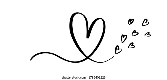 Heart - vector illustration with smooth lines.