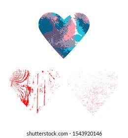 Heart, vector illustration. Template for a festive decor on an isolated white background. Suitable for valentines day cards, poster, flyers, stickers, banner, magnet. EPS10
