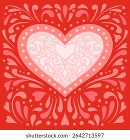 Heart vector illustration.  Valentine's Day vector illustration card