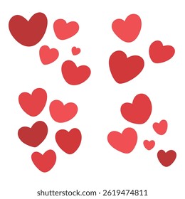 Herzvektorgrafik. Verschiedene Arten von Herz-Vektorgrafiken. Valentinstag Dekoration Element.