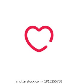 Heart vector illustration. White background
