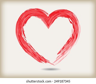 Heart vector illustration.Grunge heart.