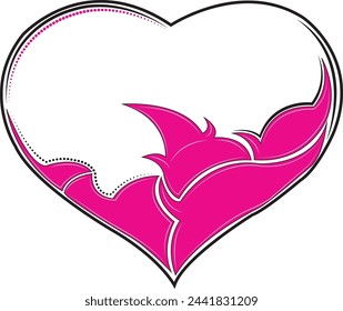 Heart vector image with art, Valentine's Day