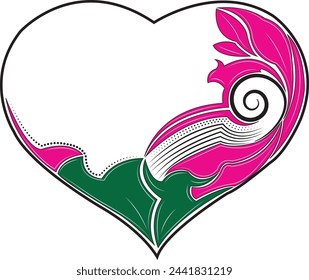 Imagen del vector del corazón con el arte, Día de San Valentín