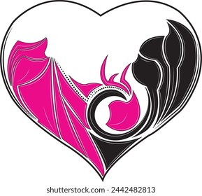 Imagen del vector del corazón con el arte, Día de San Valentín