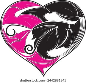 Heart vector image with art, Valentine's Day