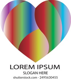 Heart vector image with art,heart vector colorful, Valentine's Day