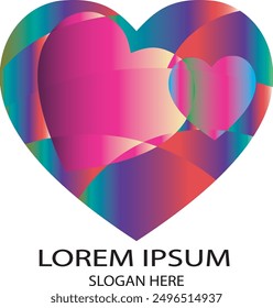 Heart vector image with art,heart vector colorful, Valentine's Day