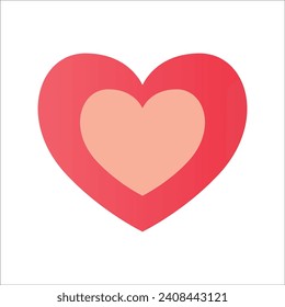 Vector de corazón aislado en fondo blanco