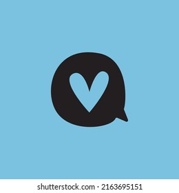 Heart. Vector lettering art on pink background